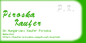 piroska kaufer business card